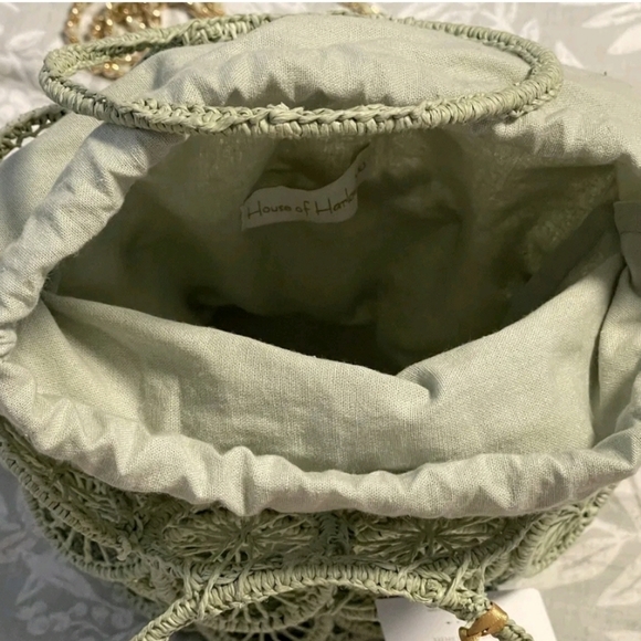 House of Harlow 1960 Rattan Woven Bucket Bag Nwt - Picture 11 of 13